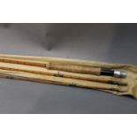 Hardy The Deluxe split cane fly trout fly rod, Palakona in three sections, 9'1".