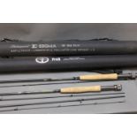 A Shakespeare Sigma trout fly rod in four sections, 9', line 5,