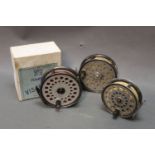 Hardy, a Viscount 150 fly reel with box, together with a Farlow's Python 4" and a Farlow Grenaby.