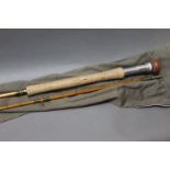 A Milwards Fly Rover split cane trout fly rod, 2 sections, 10'.