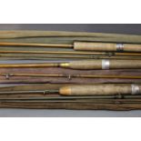 Three tubular steel rods, one in an Eden Apollo rod bag, 3 sections, +/- 10' 6".