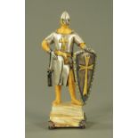 An Italian cast metal figure of a Medieval knight by Oggetti D'Arte Vasari,