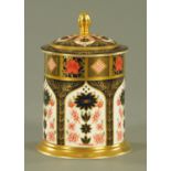 A Royal Crown Derby "Old Imari" pattern biscuit jar, Pattern 1128, factory printed marks.