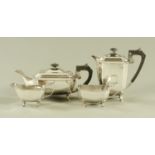 A four piece silver tea set, makers initials "TS", Birmingham 1931,