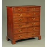 A 19th century mahogany secretaire chest,