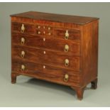 A Georgian mahogany chest of drawers, early 19th century,