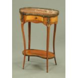 A French kidney shaped side table, late 19th century,