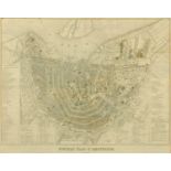 A new map of Amsterdam engraved on canvas "Nouveau Plan D'Amsterdam 1857",