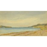 R. Meadows, coastal scene, watercolour. 24.5 cm x 44.5 cm.