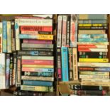 Two boxes of predominantly First Edition novels, to include the authors John Gardner,