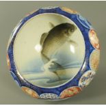 A Japanese Imari carp bowl, Meiji period,