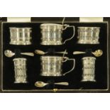A six piece silver condiment set, Barker Bros. Silver Ltd.