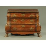 A Continental serpentine fronted miniature commode,