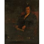 A 19th century oil painting on canvas "Robbie Burns". 124 cm x 98 cm, framed.