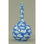 A Chinese blue and white onion shaped vase, late 19th century,