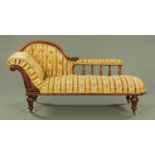 A Victorian mahogany chaise longue,