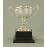 A silver two handled presentation trophy, James & William Dixon, Sheffield 1920,