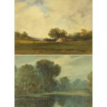 George Suker, a pair of landscapes, one signed, watercolours, 16.5 cm x 24.5 cm and 19 cm x 27 cm.