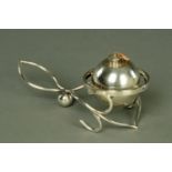 A silver gimbal table lighter, Joseph Braham, London 1913,