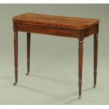 A Regency mahogany Gillows style turnover top card table,