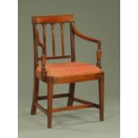 A 19th century mahogany carver armchair,