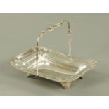 A Victorian silver plated fruit basket. Length 30 cm.
