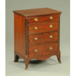 An Edwardian mahogany chest of drawers, of small proportions,
