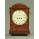 An early 19th century Regency mahogany and brass inlaid bracket clock,