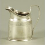 A George III silver cream jug, Solomon Hougham, London 1797,