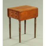 A 19th century mahogany twin drop flap worktable,
