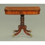 A George III mahogany turnover top tea table,