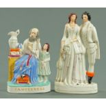 A Staffordshire figure group of musicians, height 36 cm.
