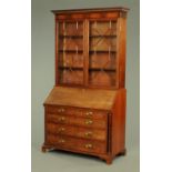 A good Georgian mahogany bureau bookcase,