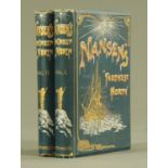 Volumes 1 and 2 of Nansen's "Farthest North" (1898), with decorative boards, full page,