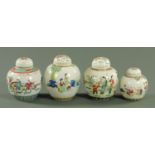 A Chinese porcelain ginger jar and cover, lid 20th century,