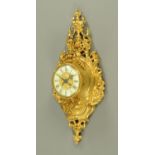 A gilt metal Cartel clock, late 19th century,