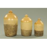 Three R&H Jefferson Wine & Spirit Merchants of Whitehaven graduated stoneware jars,