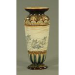 A Doulton Lambeth stoneware vase by Hannah Barlow, circa 1885,