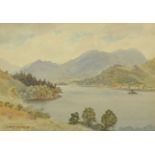 Albert Rosser (1899-1995), a watercolour "Lake and Mountain Scene", 23 cm x 34 cm, framed,
