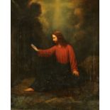 A 19th century oil painting on canvas "Christ". 96 cm x 79 cm, framed.