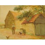 John Atkinson, farmyard scene, signed, watercolour. 23 cm x 30 cm, signed.