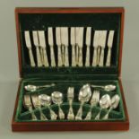 A canteen of silver plated Kings pattern cutlery for eight place settings.