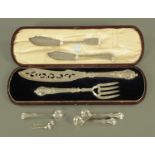 A set of Victorian silver fish servers, John Gilbert, Birmingham 1854,