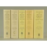Five books and documents on British Foreign Policy, from 1919-1939, volumes 24, 23, 16, 6 and 13.