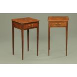 A pair of mahogany side tables, 19th century,