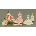 Six Royal Doulton figures, comprising "Monica" HN1458,