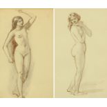 Attributed to William Edward Frost (1810-1877), nude studies, a pair,