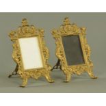 A pair of cast brass photograph frames, late 19th/early 20th century,