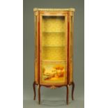 A reproduction vitrine, with swag moulded metal mounts,