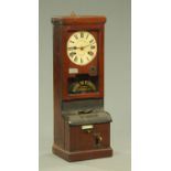 A National Time Recorder Co. clocking-in clock. Width 34 cm, height 98 cm.